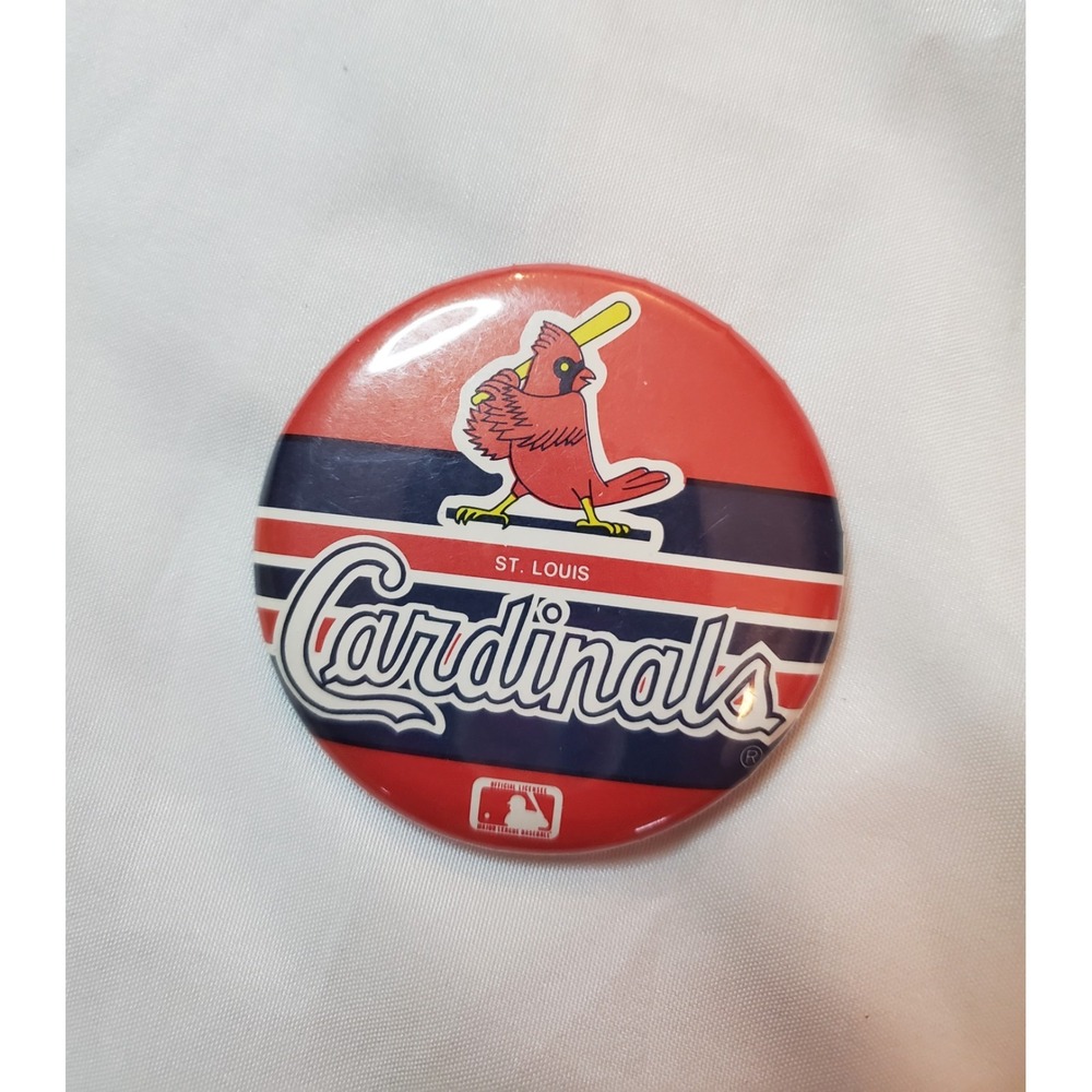 St. Louis Cardinals Pinback Button 1985‎ 3.5"  MLB Logo Vintage